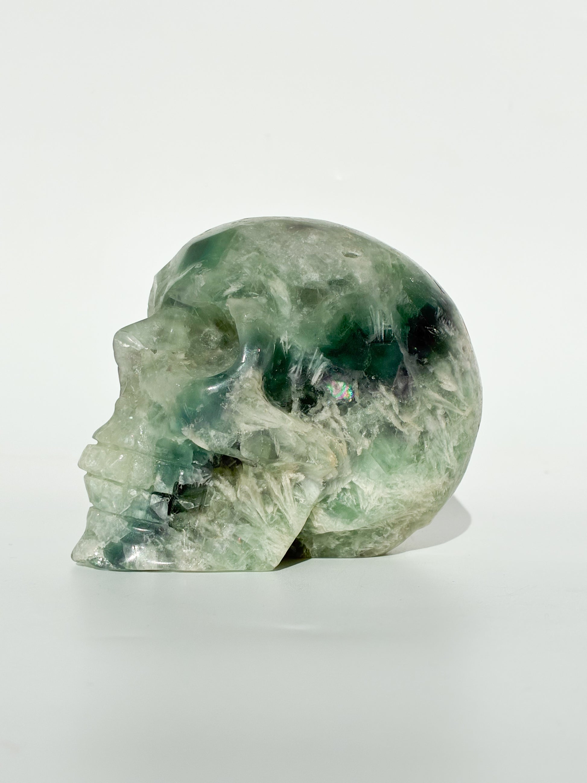Feather Fluorite Skull