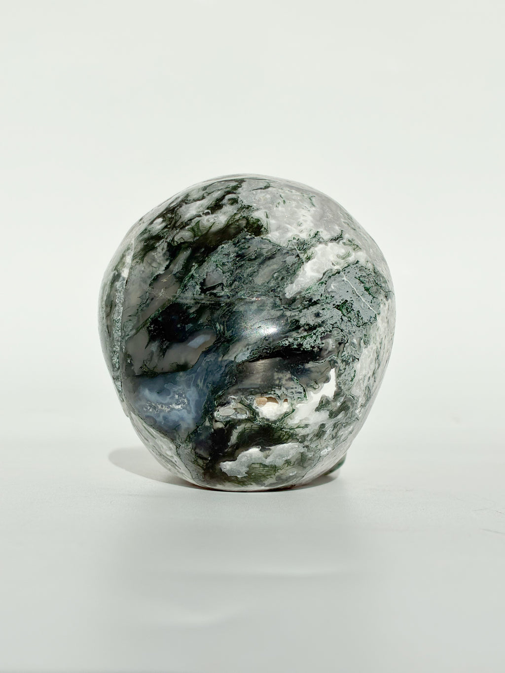 Green Moss Agate Skull