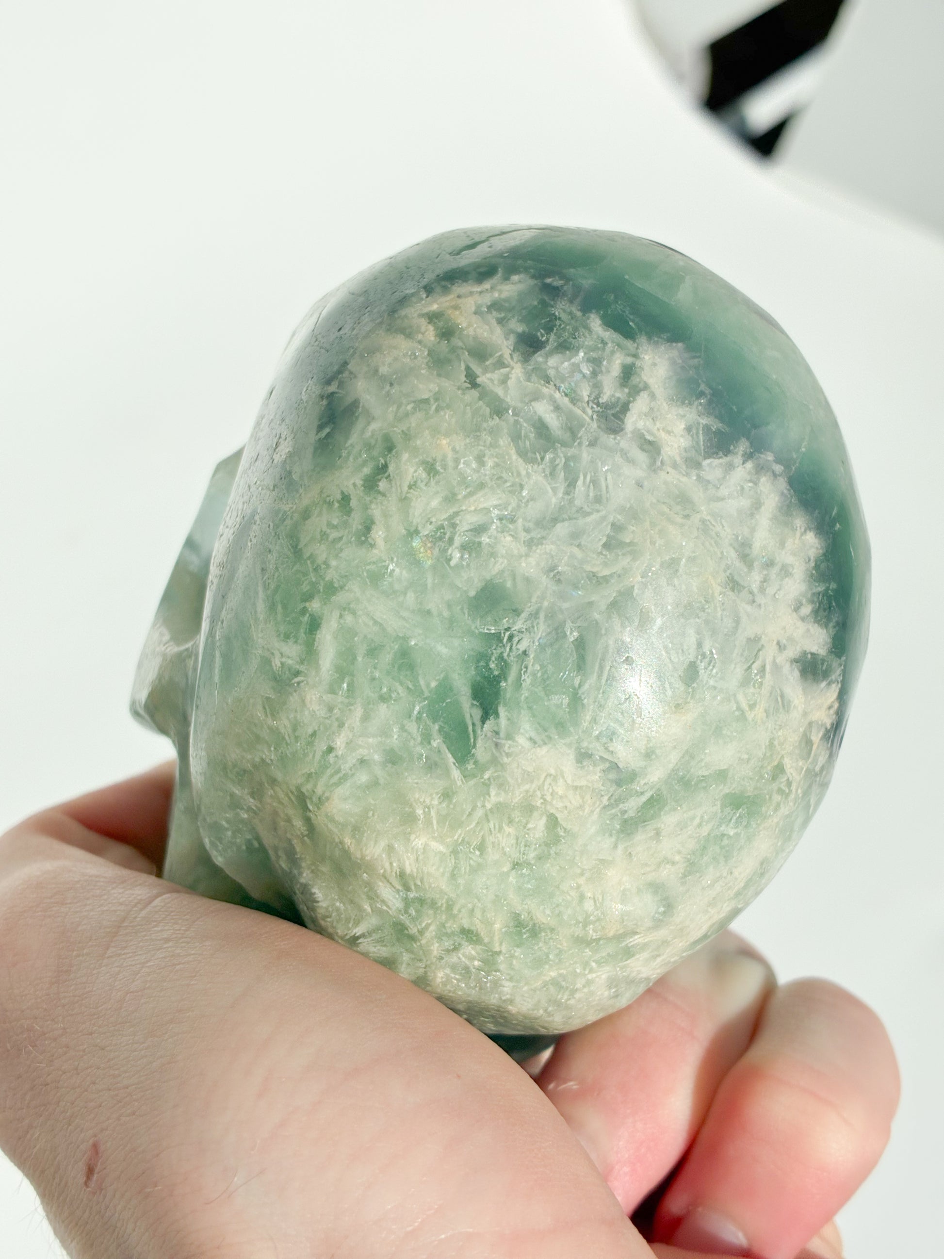 Feather Fluorite Skull