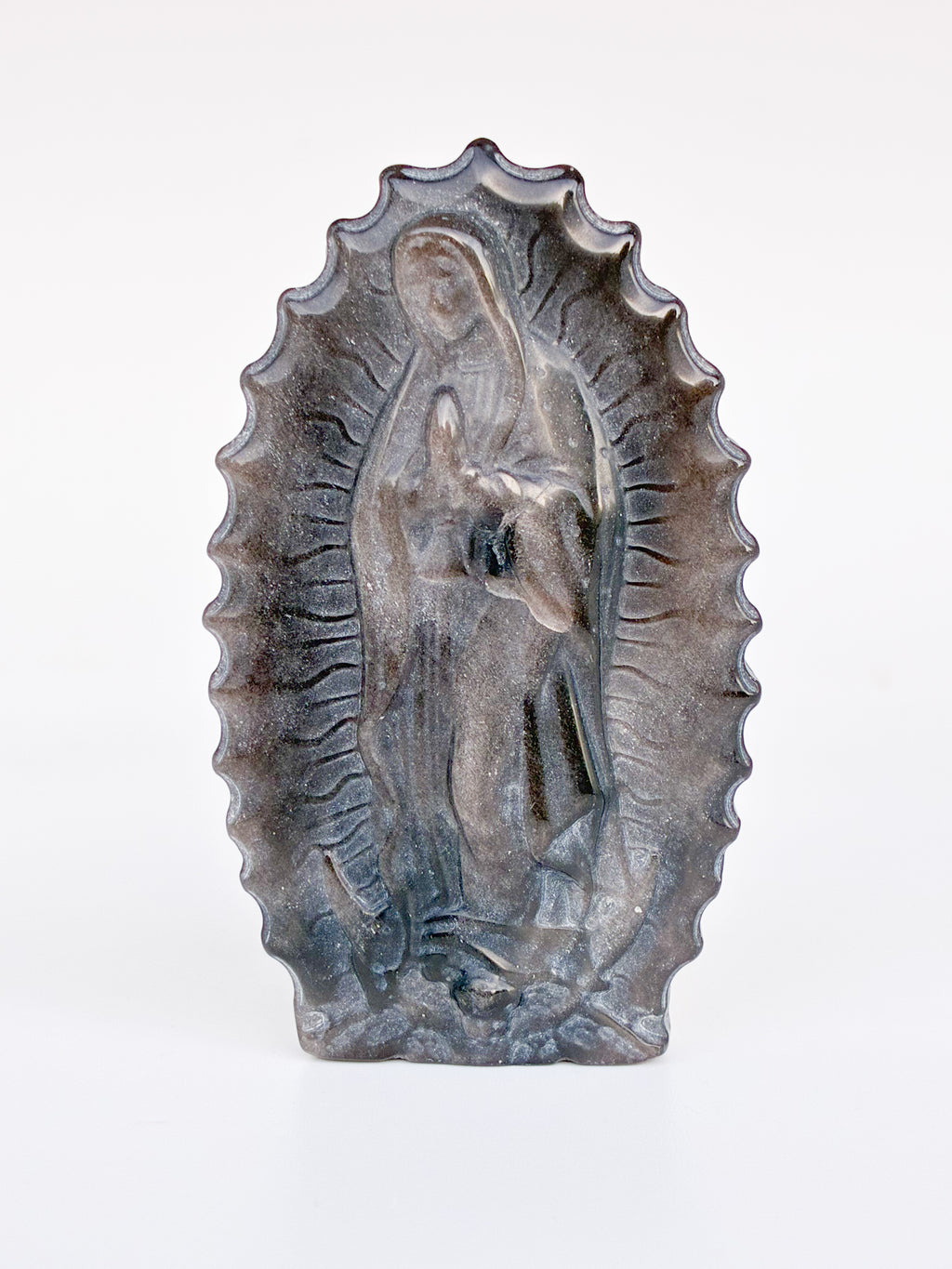 Obsidian Silver shimmer Virgin Mary