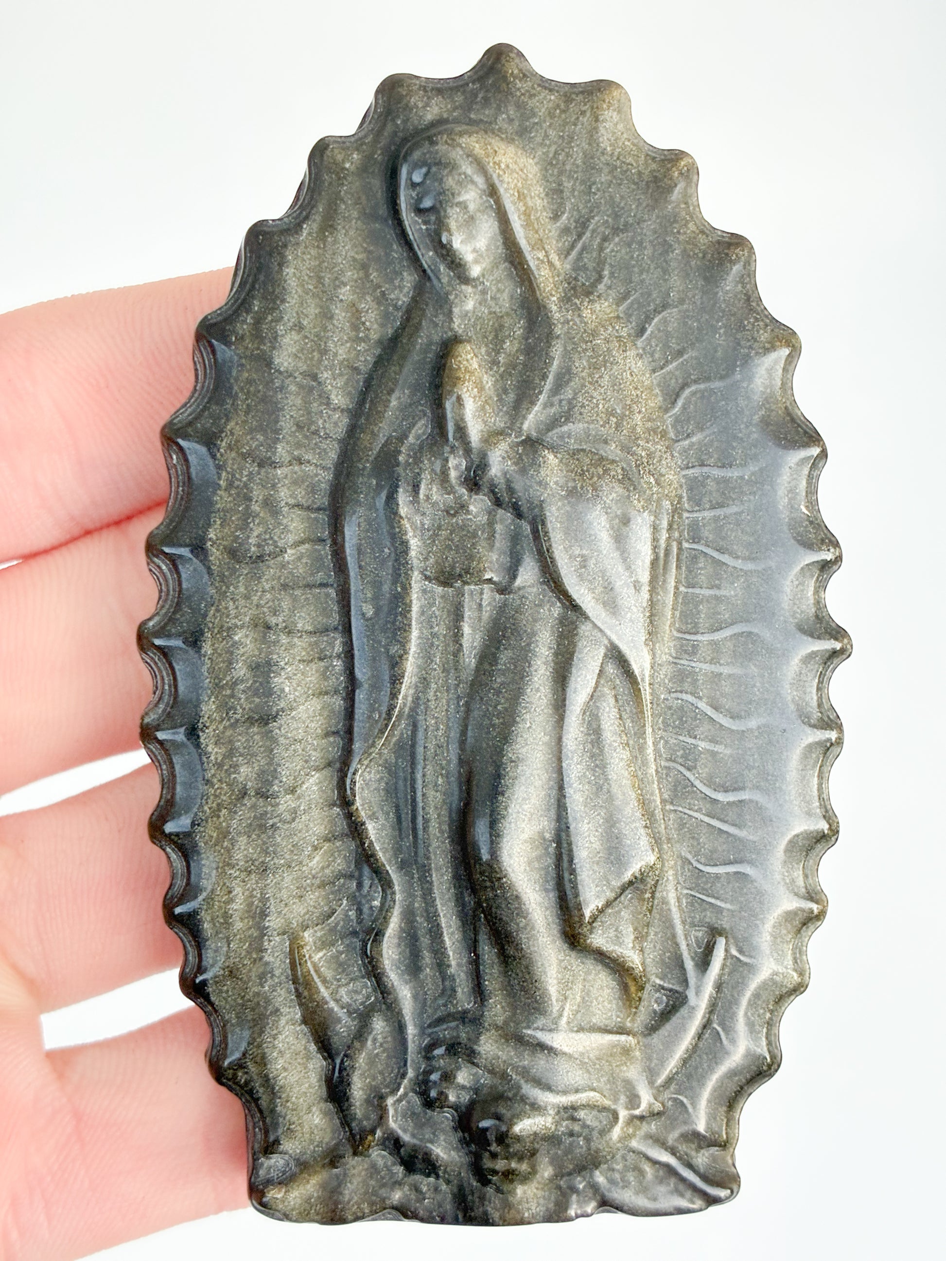 Gold Obsidian Virgin Mary